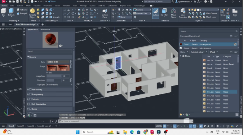 AutoCAD architectural modeling project